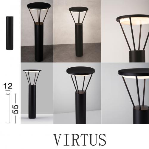 NOVA LUCE - Garden pole for lighting fixture  D:12, H:55 cm.  9030574  VIRTUS ✴ Dark Anthracite