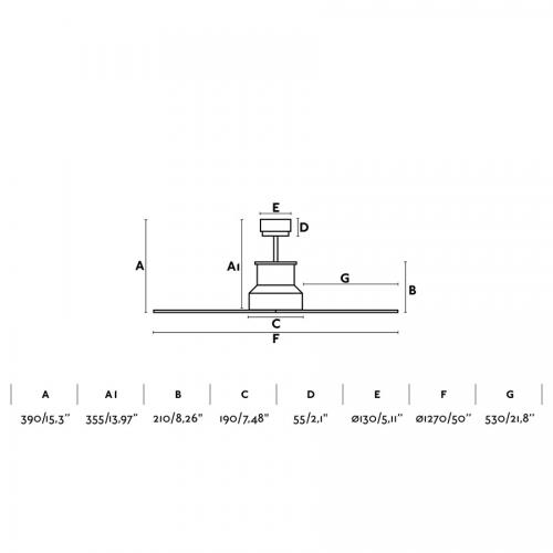 FARO - WINCHE Brown ceiling fan with DC motor Ref.33481