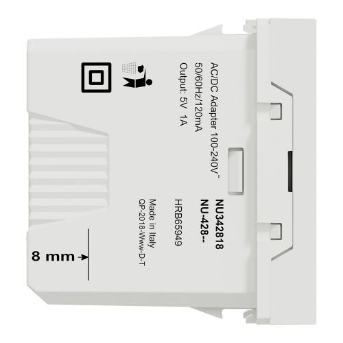 SCHNEIDER ELECTRIC - NU342818 single USB Type A  5V 2.4A white 1 module