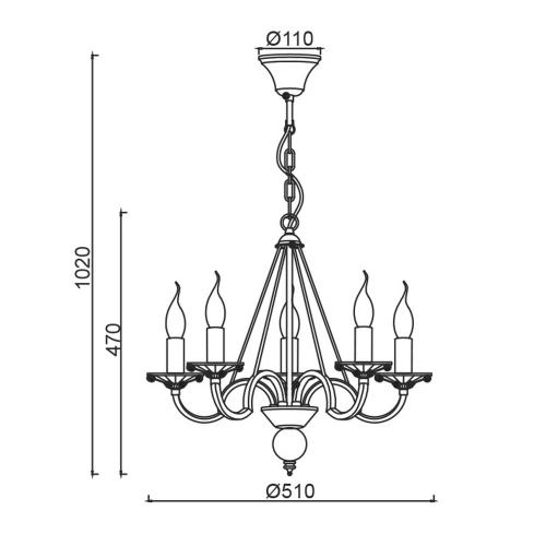 ACA LIGHTING - Полилей   ELEGANT  DL9365PWG