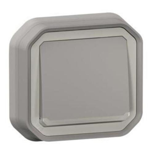 LEGRAND - Button with backlight monobloc for flush mounting color Grey IP55 Plexo New 69832L