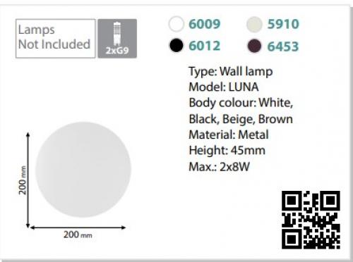 TKLighting - WALL LIGHT LUNA 2XG9 2x9W BROWN 6453