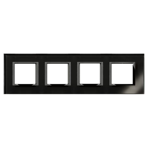 SCHNEIDER ELECTRIC - MGU68.008.7C1 Unica Class - cover frame - 4 gang - black mirror