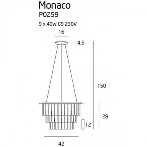 MAXLIGHT - Полилей MONACO P0259 ,Ø: 42 см,9 x 40W G9 230V