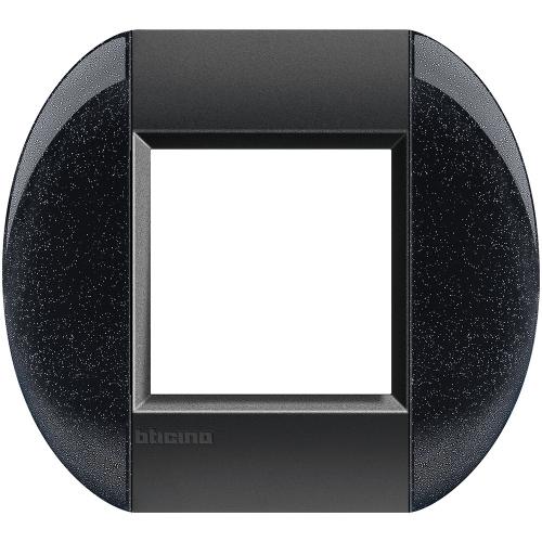 BTICINO - LNB4802AR Round cover plate 2 modules - anthracite 