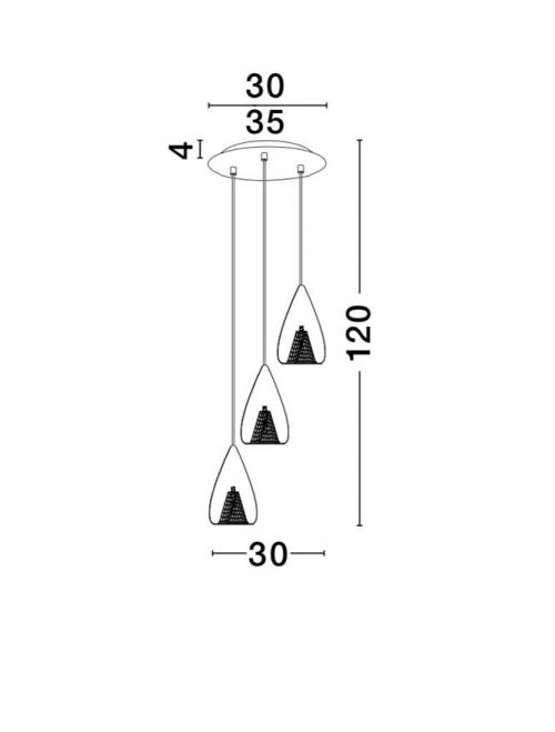 NOVA LUCE - Пендел HUGO 1600200503  LED G9 3x5W IP20 Bulb Excluded D:30 H:120cm