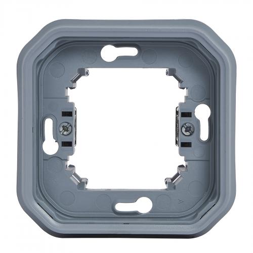 LEGRAND - Frame for flush mounting with brackets color Gray IP55 Plexo New 69682L