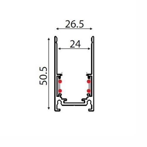 ACA LIGHTING - MS1MB MAGNETIC SURFACE/PENDANT TRACK 48V DC 1M MATTE BLACK
