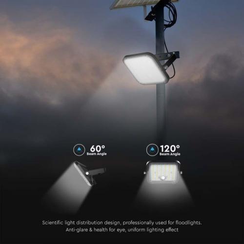 V-TAC - 10W LED Соларен Прожектор LiFePo Батерия 3.7V Черен 6000K SKU: 10313