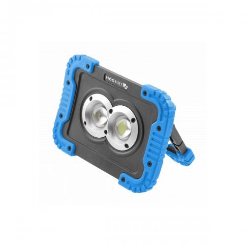 Högert Technik - Портативен LED прожектор USB зареждане 2x10W 1150lm IP54  HT1E430