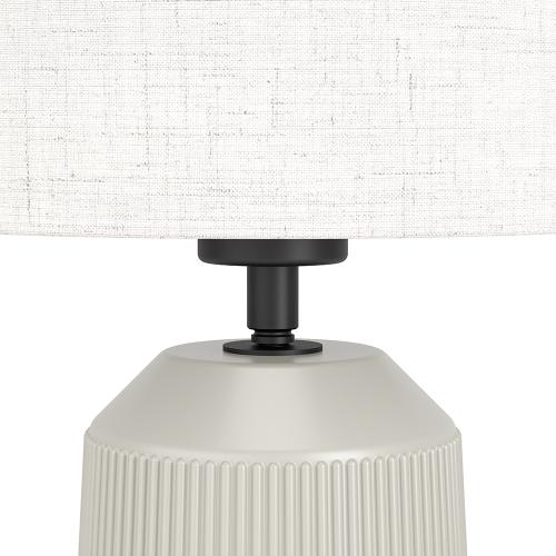 EGLO - Настолна лампа CAPALBIO Ø:230mm E27 1X40W основа пясъчен цвят/ шапка плат бял- 900823