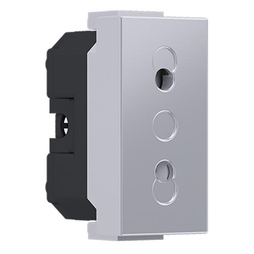 ACA LIGHTING - MODYS EURO SOCKET WITH SHUTTERS SILVER 1 M. 2P 10A 250VAC IP20 10101312526
