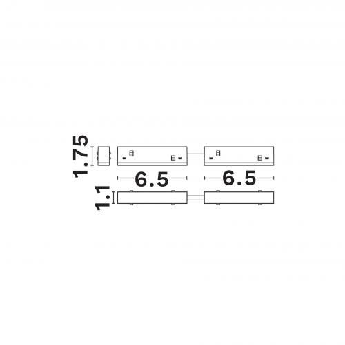 NOVA LUCE - Конектор за магнитна шина  Д:10, Ш:1.75, В:1.1 см.   9560012  Ultra Slim Magnetic-Connector ✴ Черен