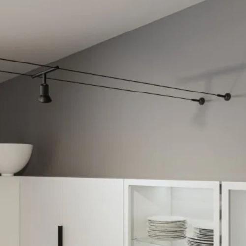 PAULMANN - 94602  CorDuo cable system mounting set wall connection✴ black matt