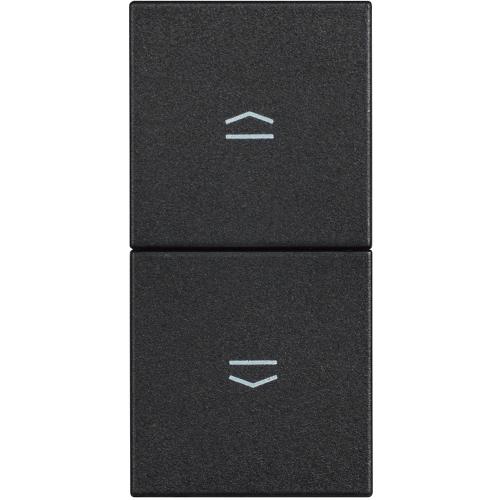 BTICINO - RG4037 Shutter switch double 1P (NO) + 1P (NO) 10A - 250Va.c. interlocked - 1 module - black