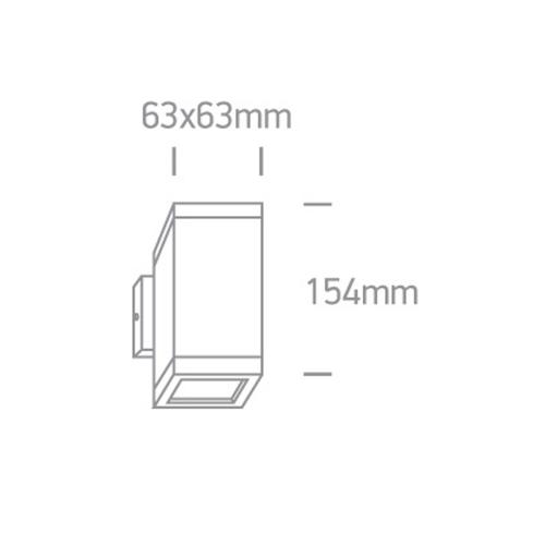 ONE LIGHT - Аплик двоен фасаден квадрат IP54 антрацит 67130A/AN