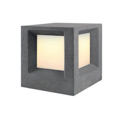 ACA LIGHTING - Градински стълб MK041Β-200  200MM IP65 E27 Max.7W BLACK CEMENT & PC DIFFUSER