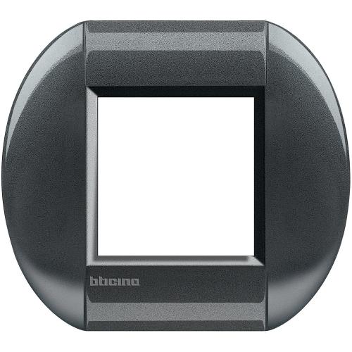 BTICINO - LNB4802AC Рамка 2М Dark steel метална елипсовидна Livinglight