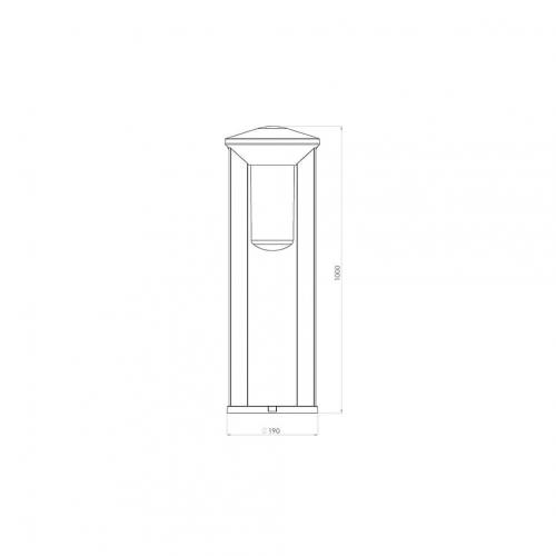 ATRA - Градински стълб арка L1000 IP44 Е27 Ф190х1000mm 7310