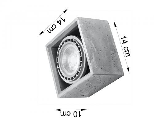 SOLLUX - Plafon concrete ceiling lamp Quatro 1 SL.0883