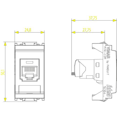 VIMAR - 16364.1.B - интернет розетка RJ45 Cat5e Panduit UTP бял IDEA