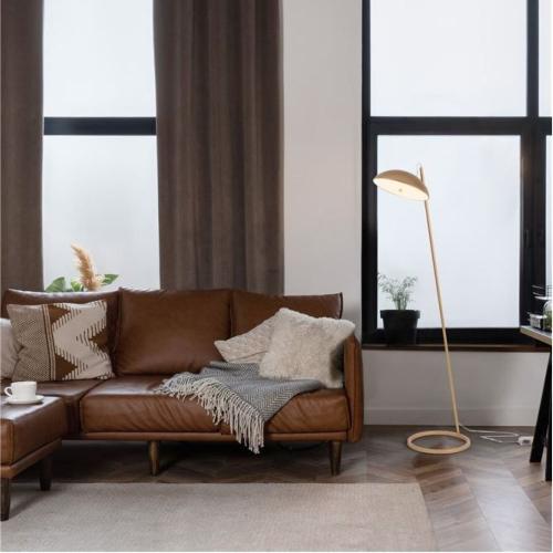 NOVA LUCE - Димируем лампион  L:35 W:55 H:153cm.  9006099  FLUTE ⚡ LED 30W ⚡ 1958Lm ⚡ 3000K ⚡ 230V ⚡ IP20 ✴ Пясъчно златно 