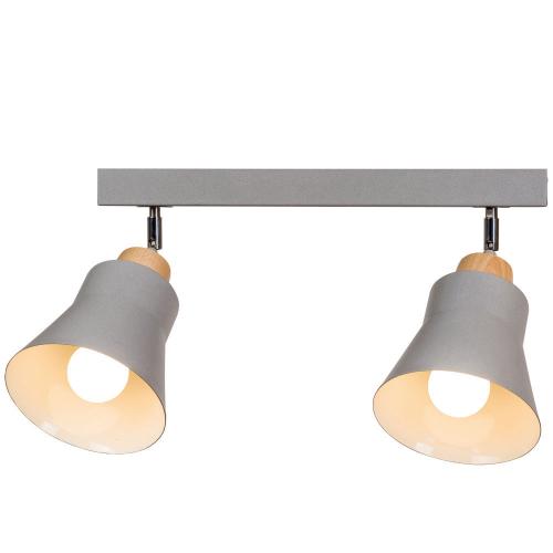 LIS LIGHTING - Плафон WOOD 5801PL-H101 E27, 2x40W, H:30, D:52cm, сиво
