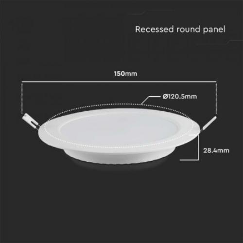 V-TAC - 6W LED Backlit Recessed Panel  Round 3000K SKU: 7858