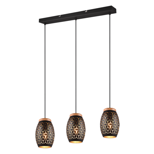 TRIO - BIDAR – R31573080 excl. 3x E27 · max. 28W Black-gold