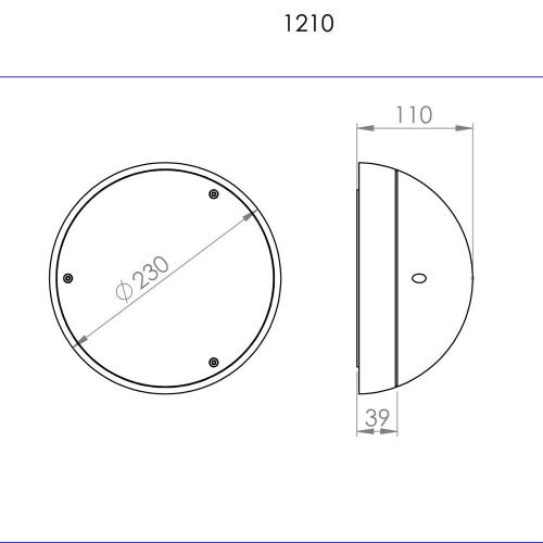 ATRA - Плафон Сириус 1, Кафяв 1281 Ф230 IP54
