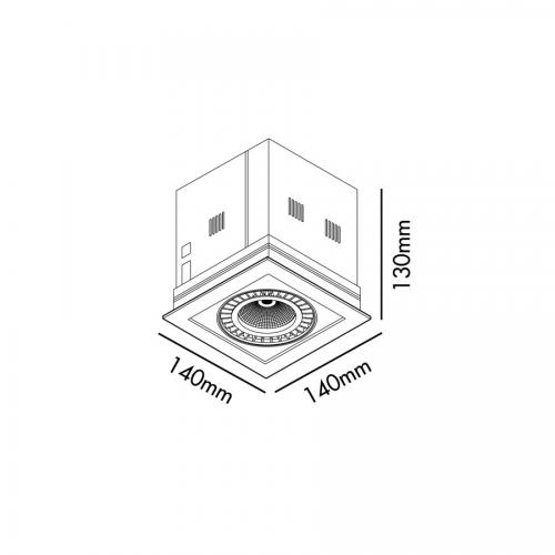 FARO - LED луна за вграждане MINI-COLIN-1  033009202  LED 24W, 3000K, 1850LM, IP23
