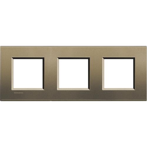 BTICINO - LNA4802M3SQ Тройна рамка 3х2М Square метална правоъгълна Livinglight