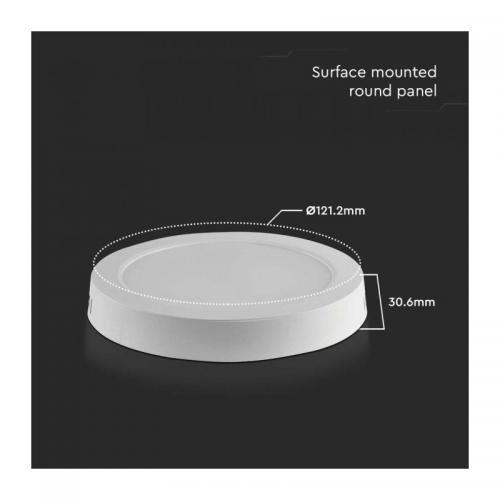 V-TAC - 6W LED Backlit Surface Mounted Panel Round 6500К SKU: 7872