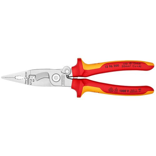 KNIPEX - Инсталаторски клещи VDE 1000V хромирана 200мм 1396200