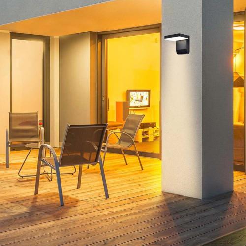 V-TAC - 20W LED Стенна Лампа Черна Квадрат 4000К IP65 SKU: 2945  VT-11020