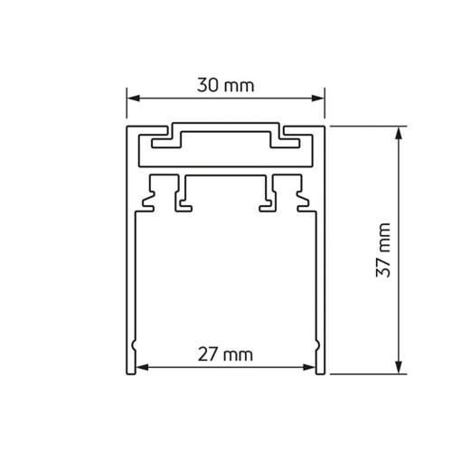 ULTRALUX - LED magnetic track for surface mounting deep 1 M 48V DC LMST20R1