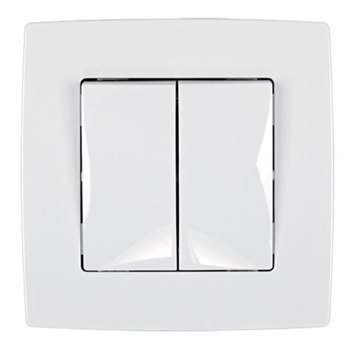 ELMARK - 190041 - TWO BUTTONS ONE WAY SWITCH WHITE METALLIC CITY 