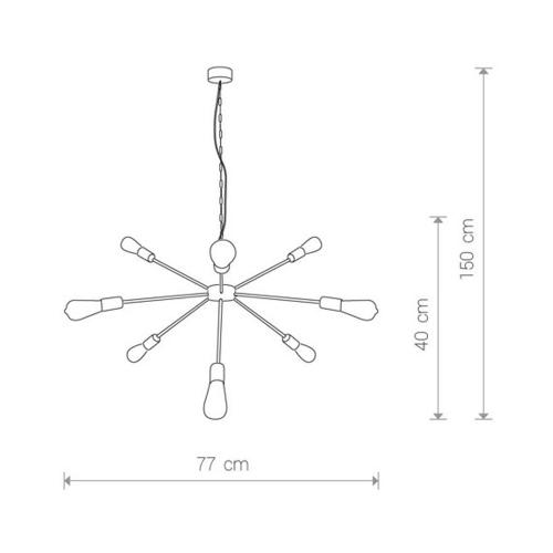 NOWODVORSKI - pendant luminaire ROD GOLD 9130