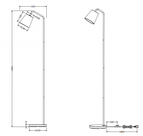 TRIO - Лампион BUDDY – R41721031 1x E27 · max. 25W бял
