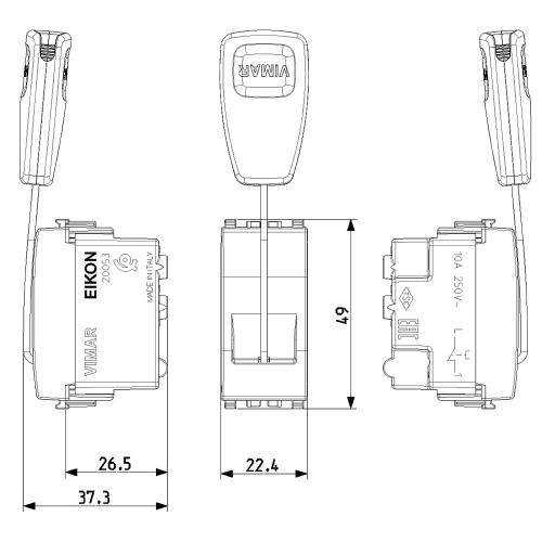 VIMAR - 20053.B - 1P NC 10A cord-operated pushbutton white