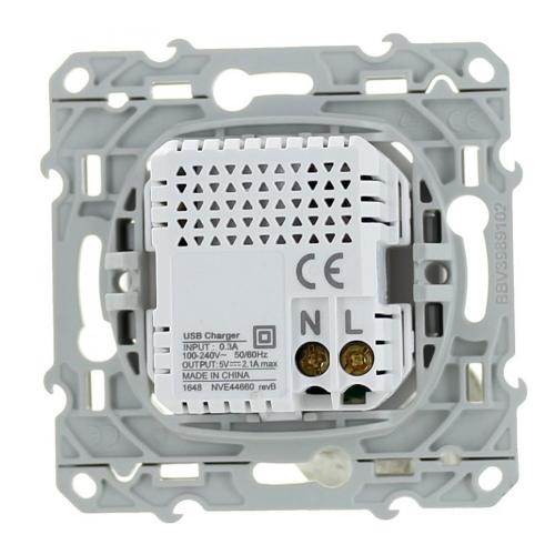 SCHNEIDER ELECTRIC - S540407 Odace - doube USB charger 2.1 A - anthracite