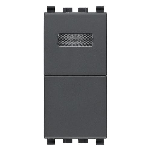 VIMAR - 20068.B - 1P NO 10A push +white indicator grey 