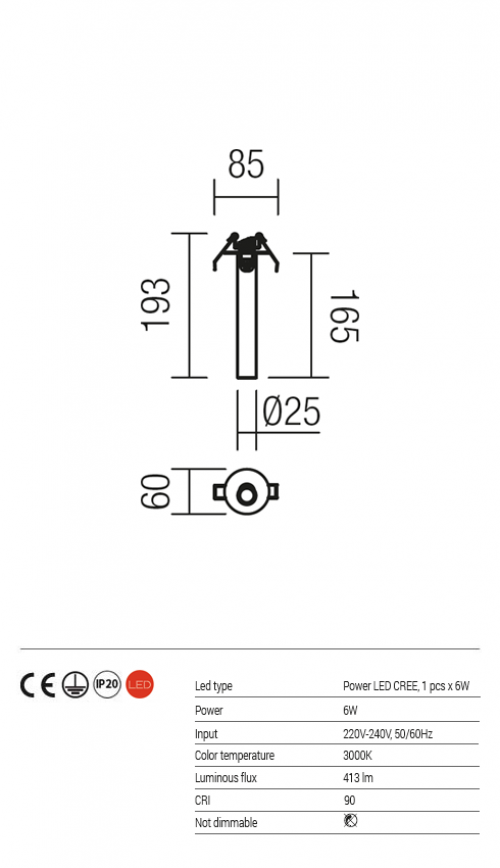 REDO GROUP - wall\ceilling luminaire KANJI 01-1217 APL/PL LED 6W 3000K BK