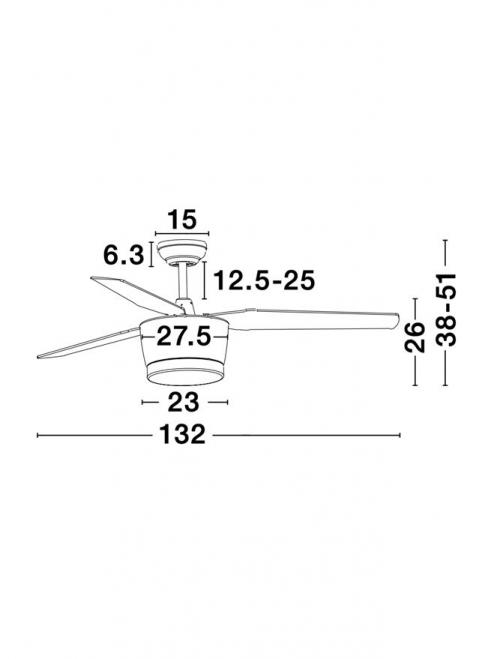 NOVA LUCE - Вентилатор MONSOON 5260251 DC Motor Max.40W, 5 Скорости DC контрол на вентилатора