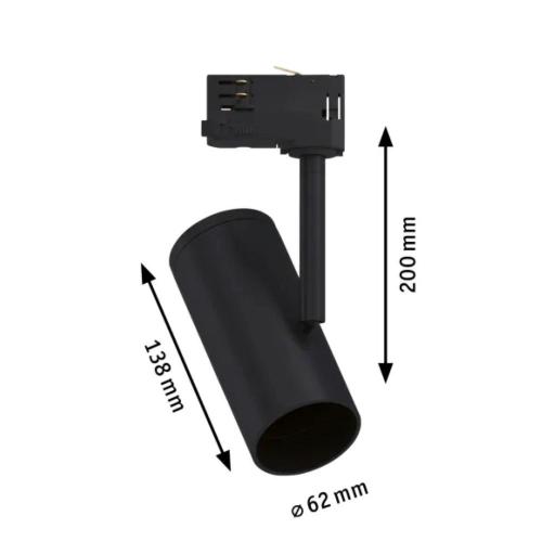 PAULMANN - 95408  ProRail3 rail spot Apol ✴E27 max. 50W dimmable~230V✴Black
