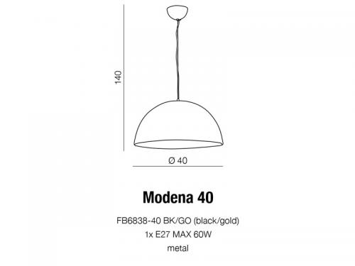 AZZARDO - Пендел MODENA 40 FB6838-40-WH-GO / AZ1397