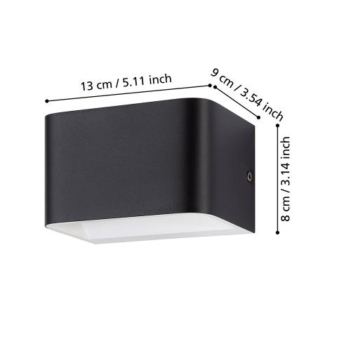 EGLO - LED Аплик SANIA 4 6W 670lm 3000K черен - 901016