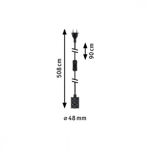 PAULMANN - Пендел  78436   Neordic Tilla  incl. plug⚡E27⚡1 х max. 20W✴Черен