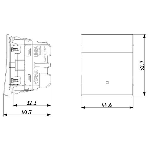 VIMAR - 1P 10AX 2M 2-way switch in-line black, lightable - 30004.2G