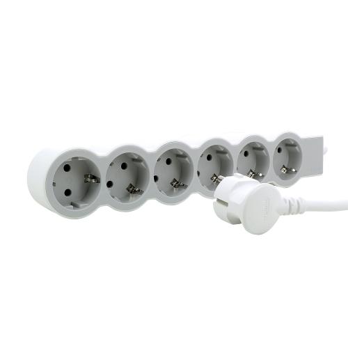 LEGRAND - 694565 Разклонител БЯЛ 6x2P+E с кабел 3 метра / 1.5mm2 Standard Legrand